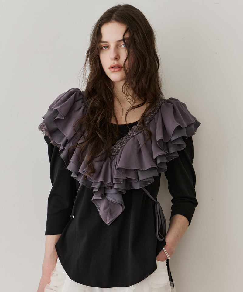 予約】レースVネックギャザーフリルつけ衿 – LA BELLE ETUDE online store
