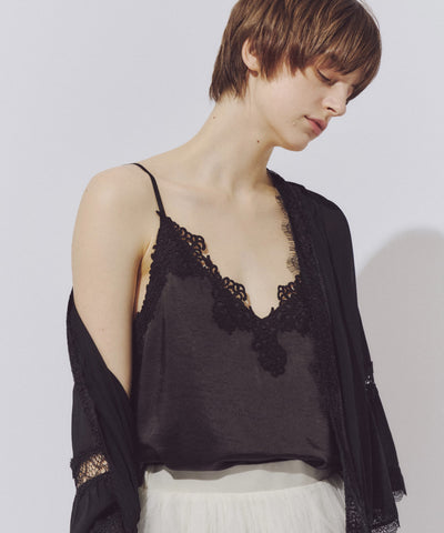 レースモチーフマットサテンキャミ