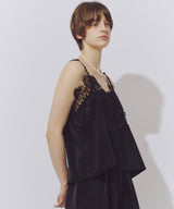 【予約】モチーフレース×サテンキャミ