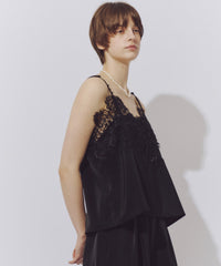 【予約】モチーフレース×サテンキャミ