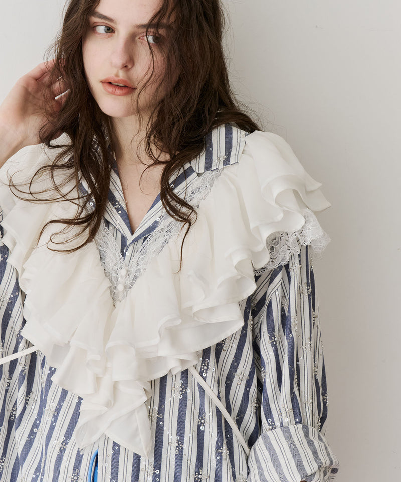 予約】レースVネックギャザーフリルつけ衿 – LA BELLE ETUDE online store