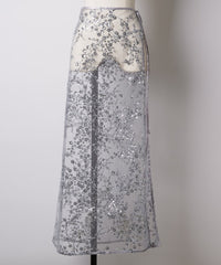 【yae】Flower spangle wrap skirt / フラワースパンコールラップスカート