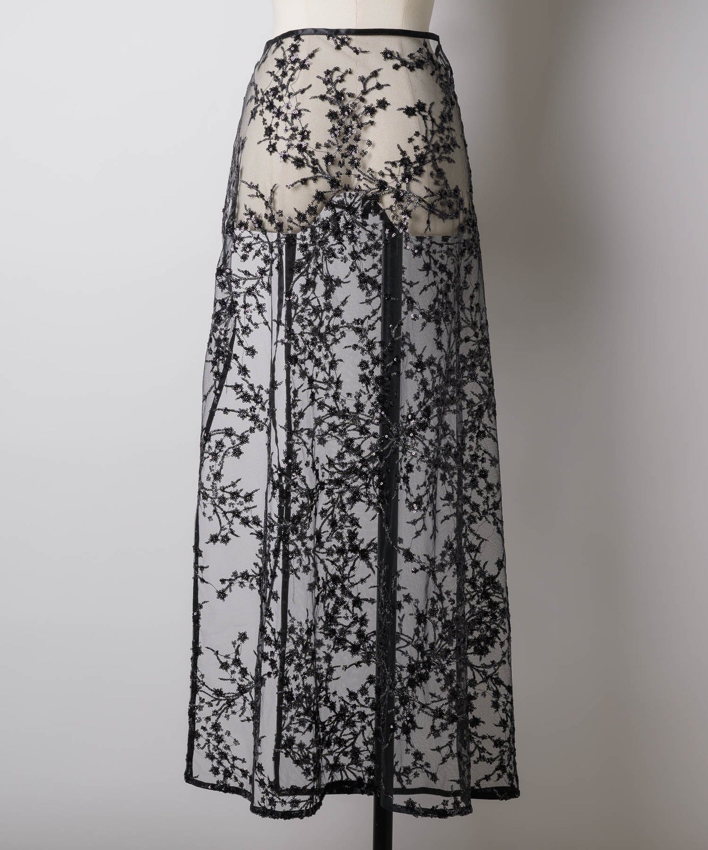 yae】Flower spangle wrap skirt/フラワースパンコールラップスカート