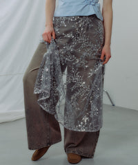 【yae】Flower spangle wrap skirt / フラワースパンコールラップスカート