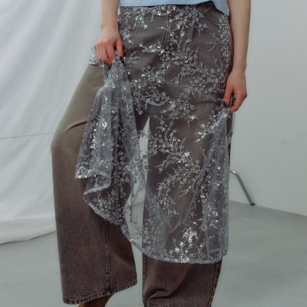 yae】Flower spangle wrap skirt / フラワースパンコールラップ