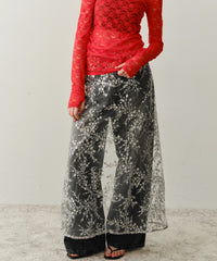 【yae】Flower spangle wrap skirt / フラワースパンコールラップスカート