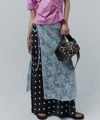 【yae】Flower spangle wrap skirt / フラワースパンコールラップスカート