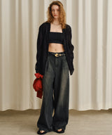 【yae】Super wide mens like denim