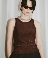 【yae】Glitter tank top / カップ付きグリッタータンクトップ