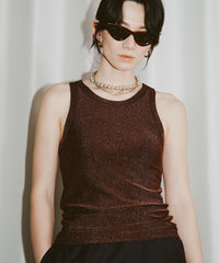【yae】Glitter tank top / カップ付きグリッタータンクトップ
