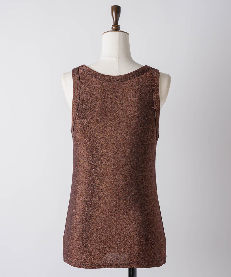 【yae】Glitter tank top / カップ付きグリッタータンクトップ