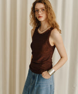 【yae】Glitter tank top / カップ付きグリッタータンクトップ