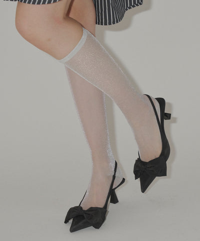 【yae】Glitter sheer high socks / グリッターシアーハイソックス
