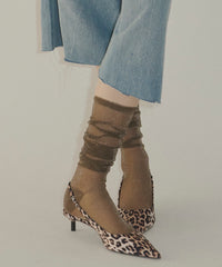 【yae】Glitter sheer high socks / グリッターシアーハイソックス