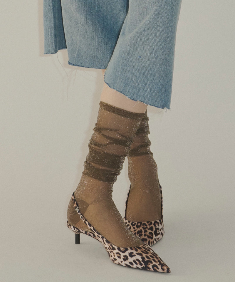 【yae】Glitter sheer high socks / グリッターシアーハイソックス