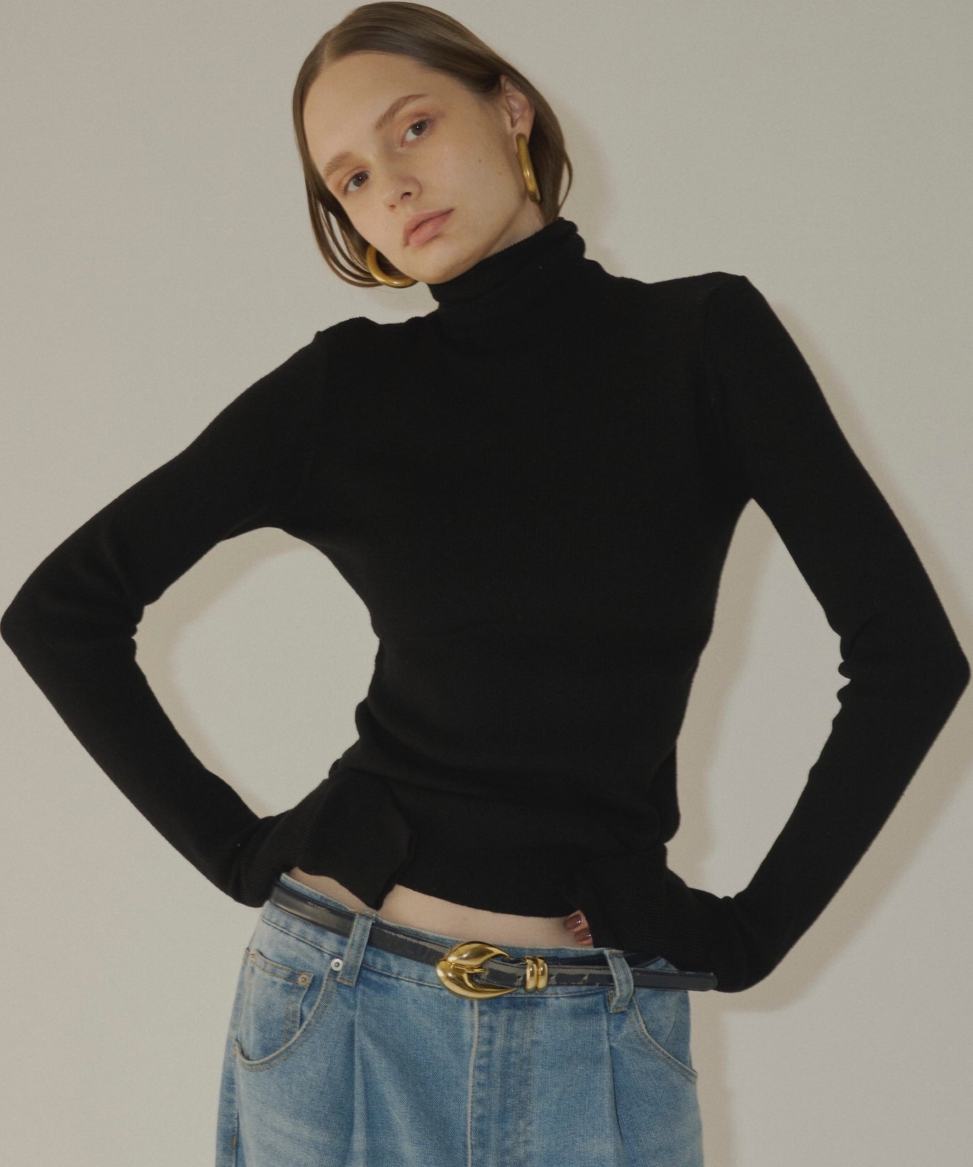 yae】Super long sleeve rib knit / スーパーロングスリーブ