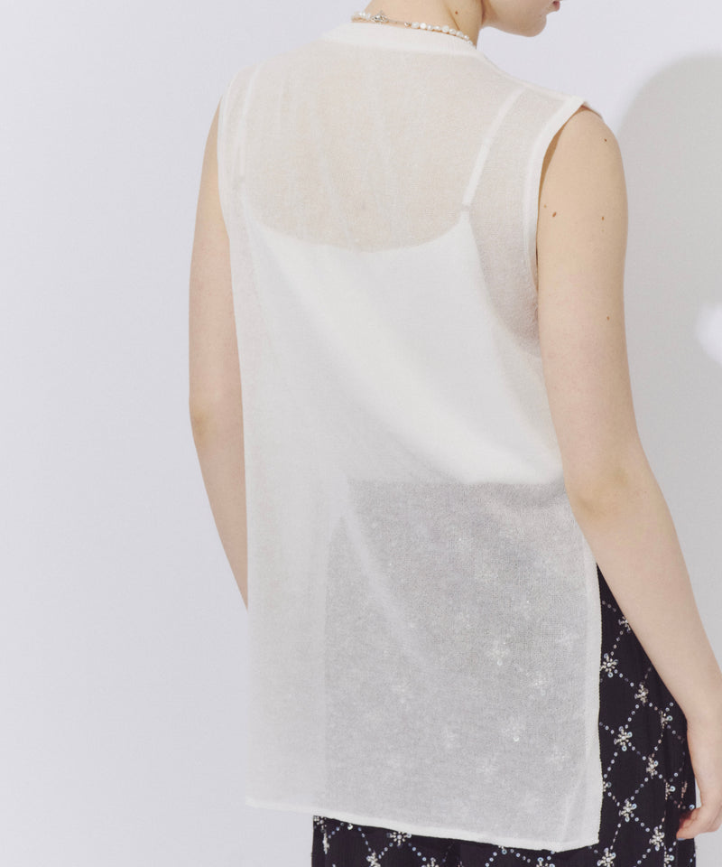 シアークルーネックノースリーブニット – LA BELLE ETUDE online store