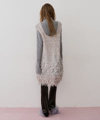 【J1U by LA BELLE ETUDE】ファンシーヤーンループフリンジMIXニットワンピース