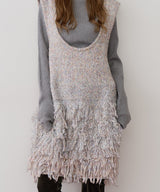 【J1U by LA BELLE ETUDE】ファンシーヤーンループフリンジMIXニットワンピース