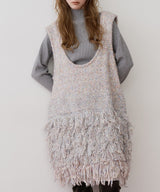 【J1U by LA BELLE ETUDE】ファンシーヤーンループフリンジMIXニットワンピース