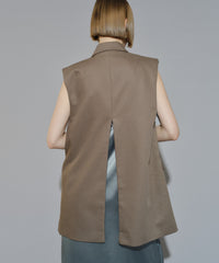 【yae】Back slit fastner gilet / バックスリットファスナージレ