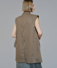 【yae】Back slit fastner gilet / バックスリットファスナージレ