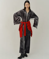 【yae】Fastener slit velours jumpsuit / ファスナースリットジャンプスーツ