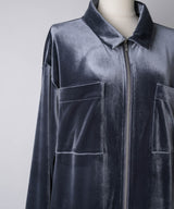 【yae】Fastener slit velours jumpsuit / ファスナースリットジャンプスーツ
