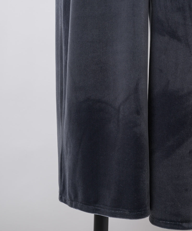 【yae】Fastener slit velours jumpsuit / ファスナースリットジャンプスーツ