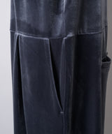 【yae】Fastener slit velours jumpsuit / ファスナースリットジャンプスーツ