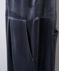 【yae】Fastener slit velours jumpsuit / ファスナースリットジャンプスーツ