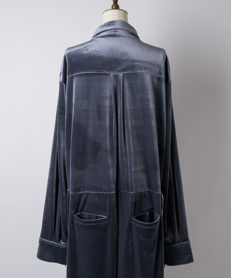 【yae】Fastener slit velours jumpsuit / ファスナースリットジャンプスーツ