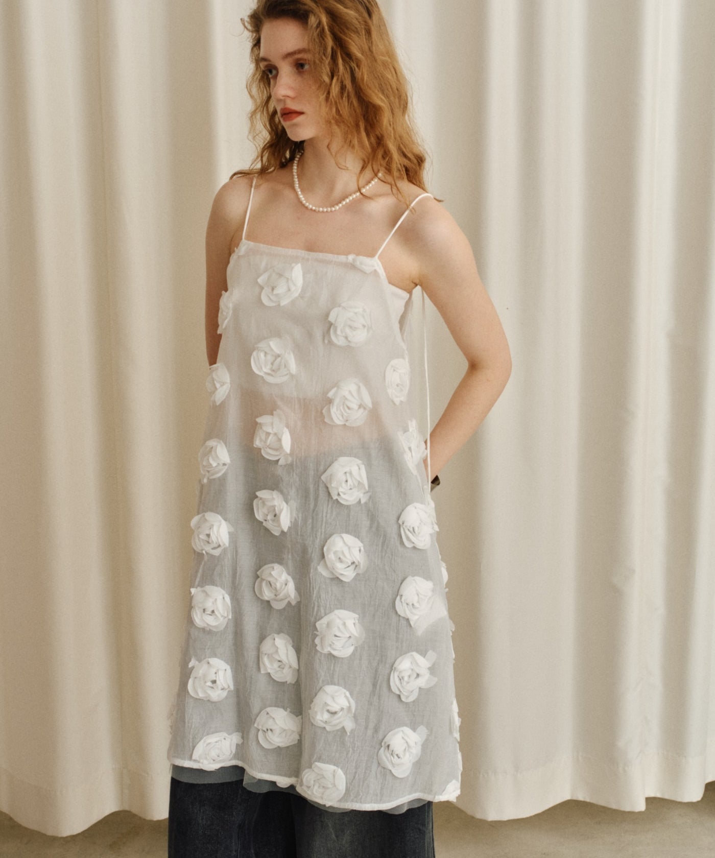 【新品】yae ローズパターンキャミソールドレス Rose pattern camisole dress / ローズパターンキャミソール
