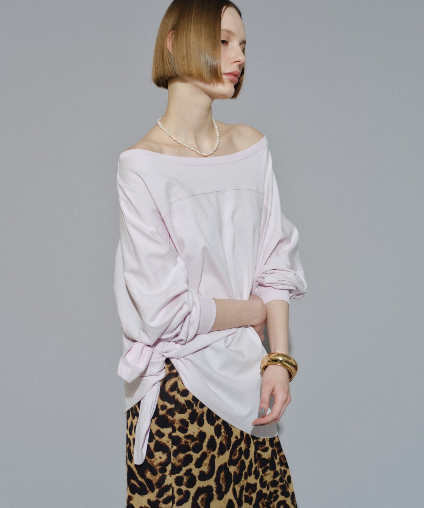 yae】2way loose sweat shirt / 2wayルーズスウェットシャツ