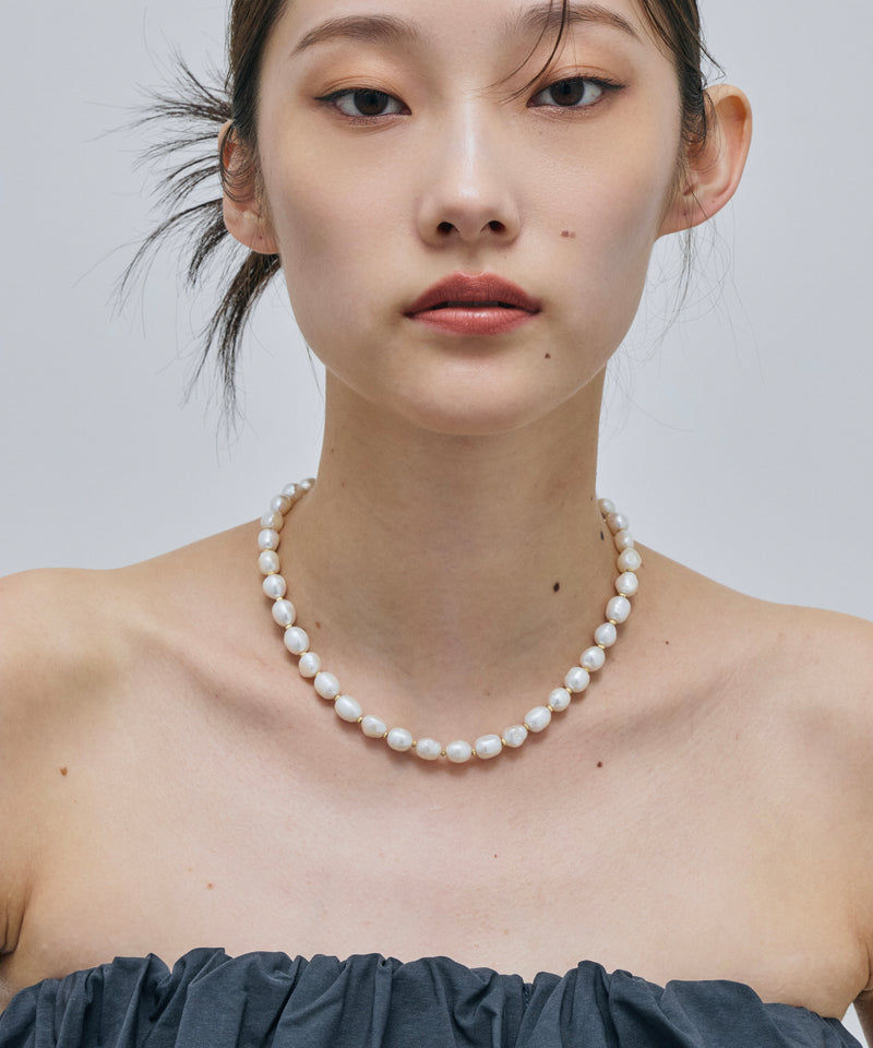 【予約】【loni】Metal Mix Pearl Necklace