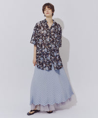 【予約】オリジナルフラワー箔プリント半袖シャツ