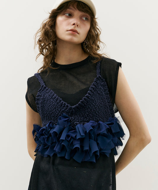 【J1U by LA BELLE ETUDE】メニーリボンニットビスチェ