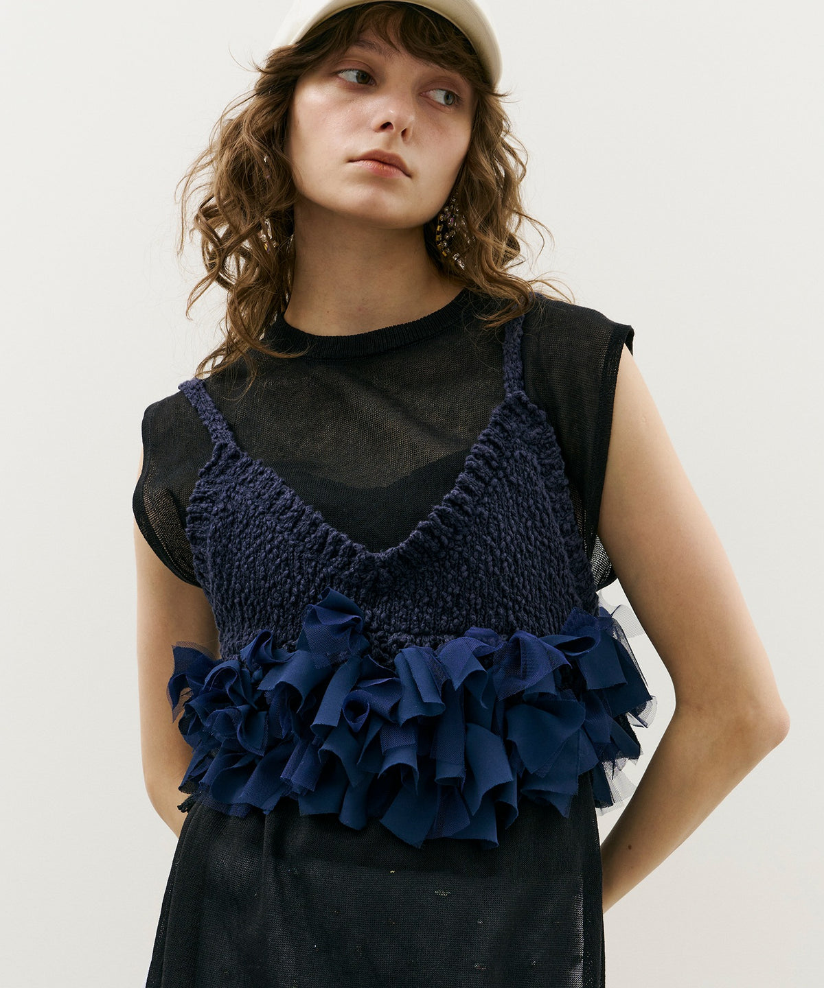 la belle Etude BACKリボンペプラムバルーンTOPS ブルー BUSTIER – LA BELLE ETUDE online store