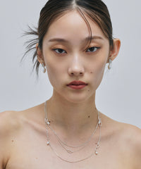 【loni】Silver925 Random Chain Pearl Necklace