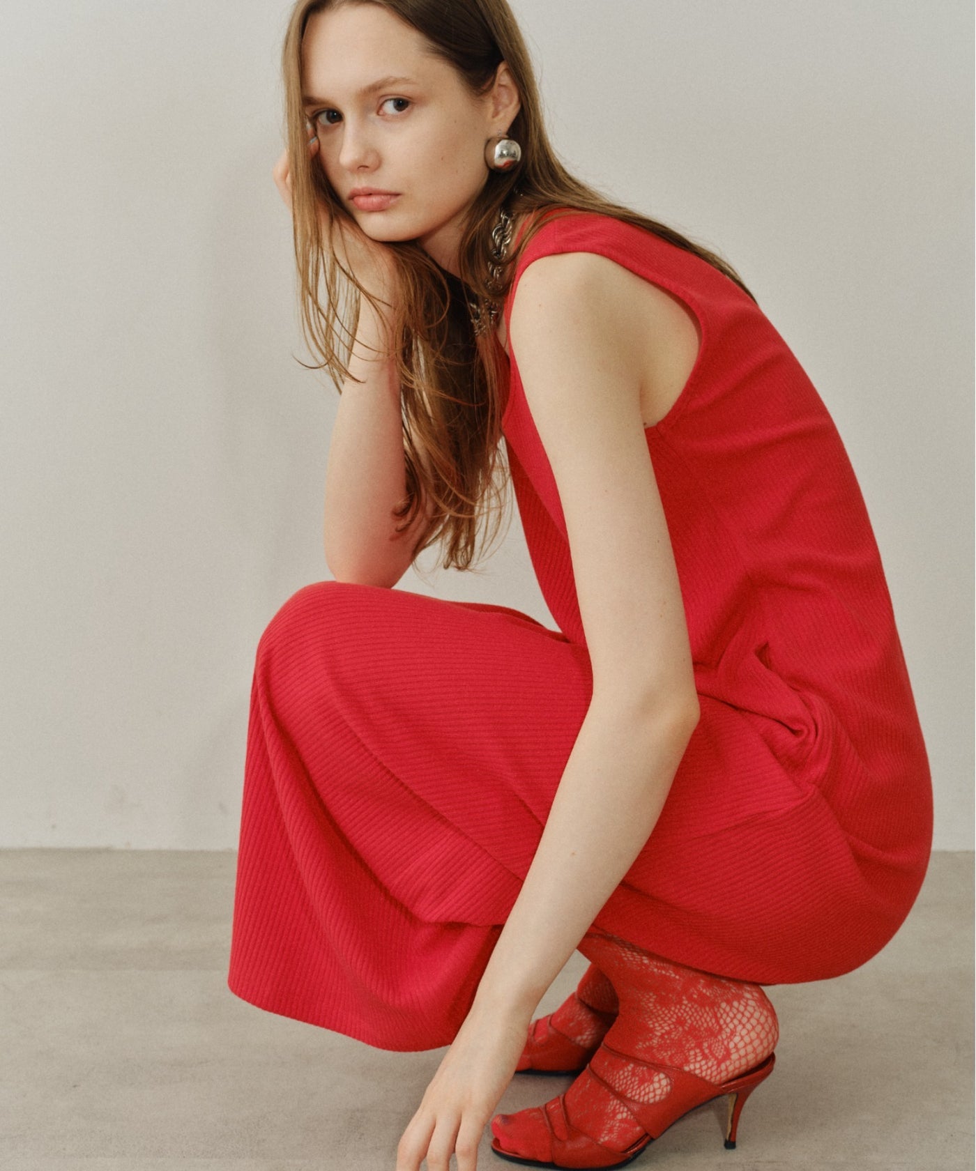 yae】2way U-neck sleeveless dress / 2wayUネックスリーブレスドレス 