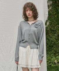 【GIUNON】flower knit cardigan / フラワーニットカーディガン