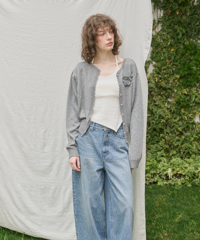 GIUNON】flower knit cardigan / フラワーニットカーディガン – LA