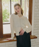【GIUNON】flower knit cardigan / フラワーニットカーディガン