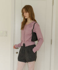 【GIUNON】flower knit cardigan / フラワーニットカーディガン