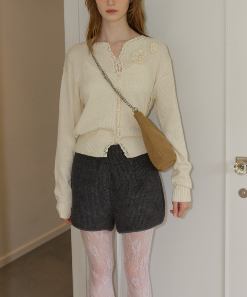 GIUNON】flower knit cardigan / フラワーニットカーディガン – LA