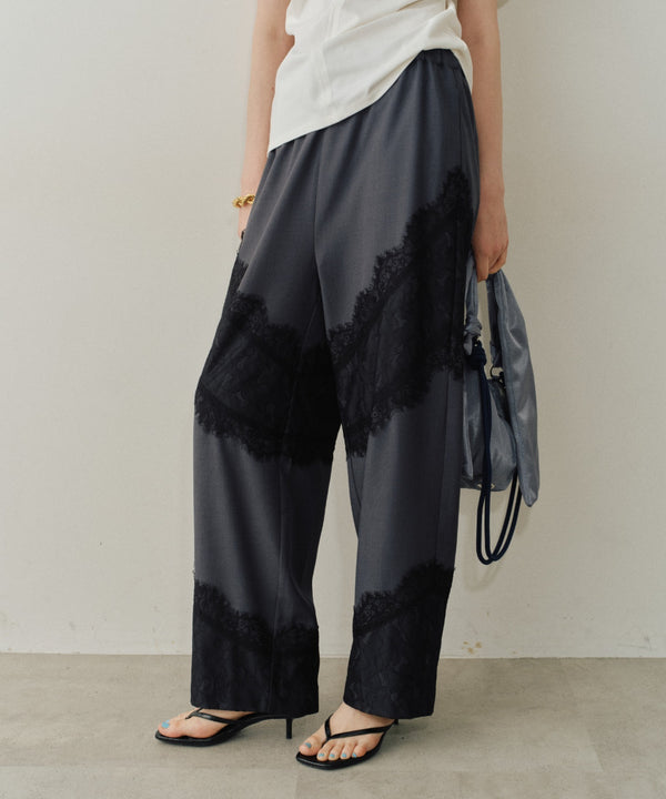 【yae】Lace design slacks / レースデザインスラックス