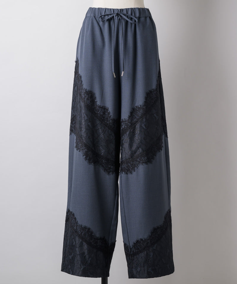 【yae】Lace design slacks / レースデザインスラックス