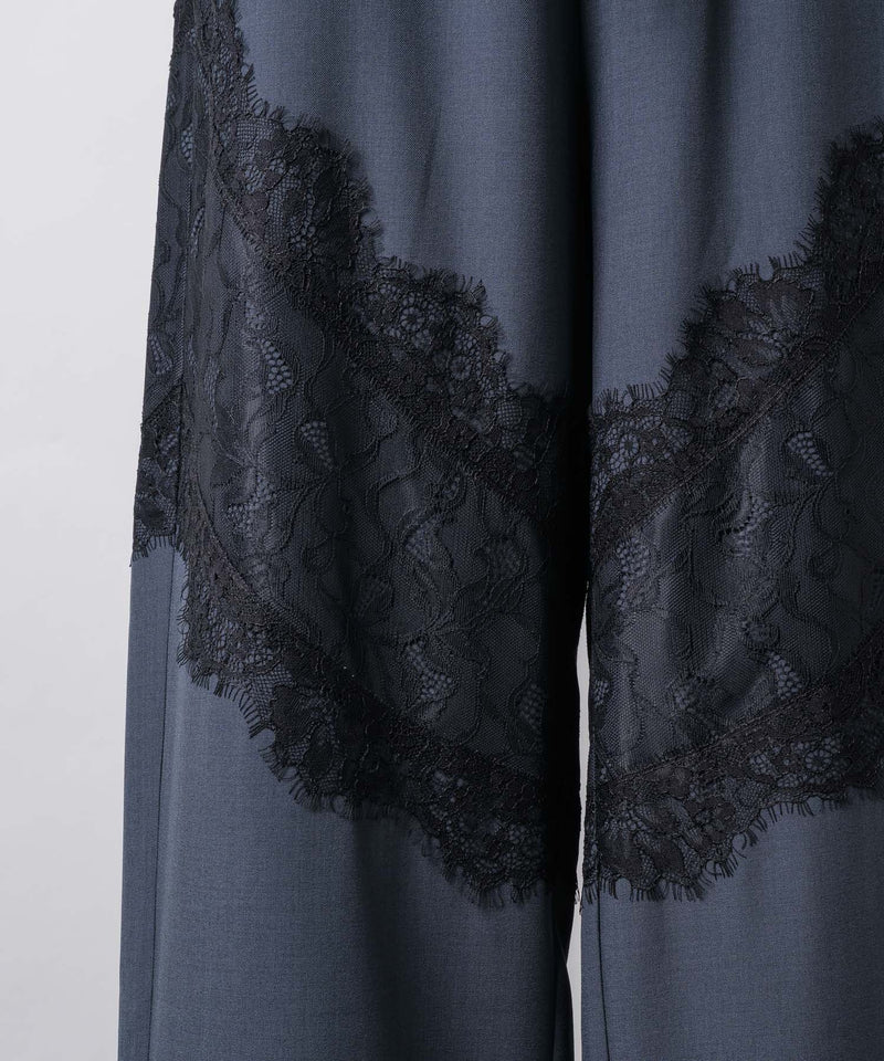 【yae】Lace design slacks / レースデザインスラックス