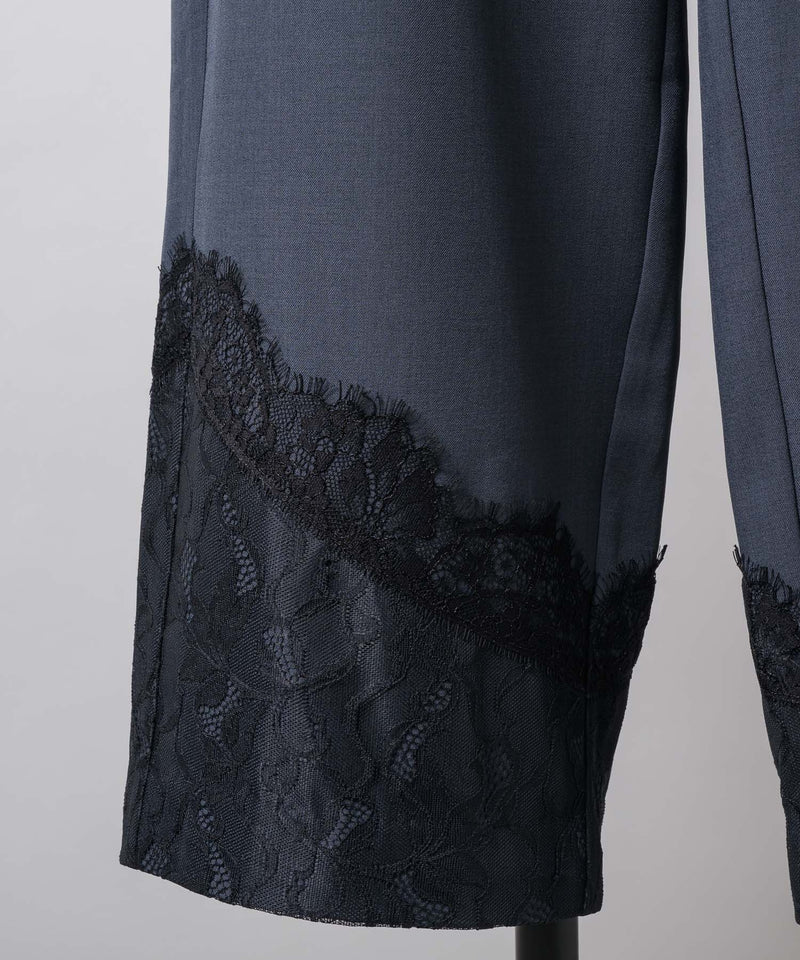 【yae】Lace design slacks / レースデザインスラックス
