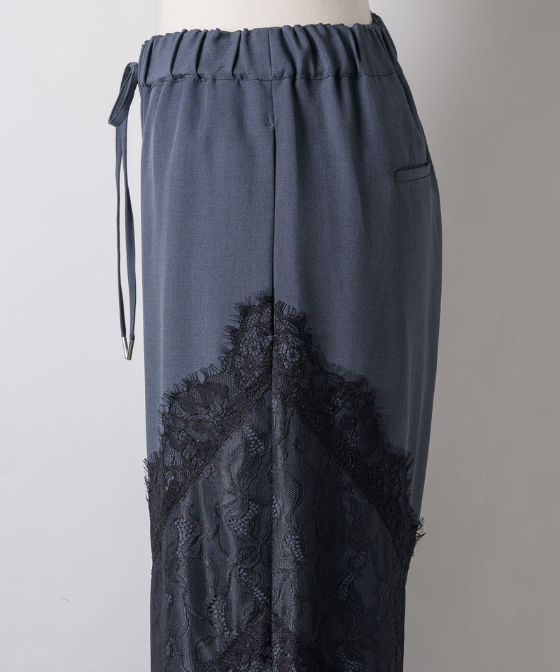【yae】Lace design slacks / レースデザインスラックス